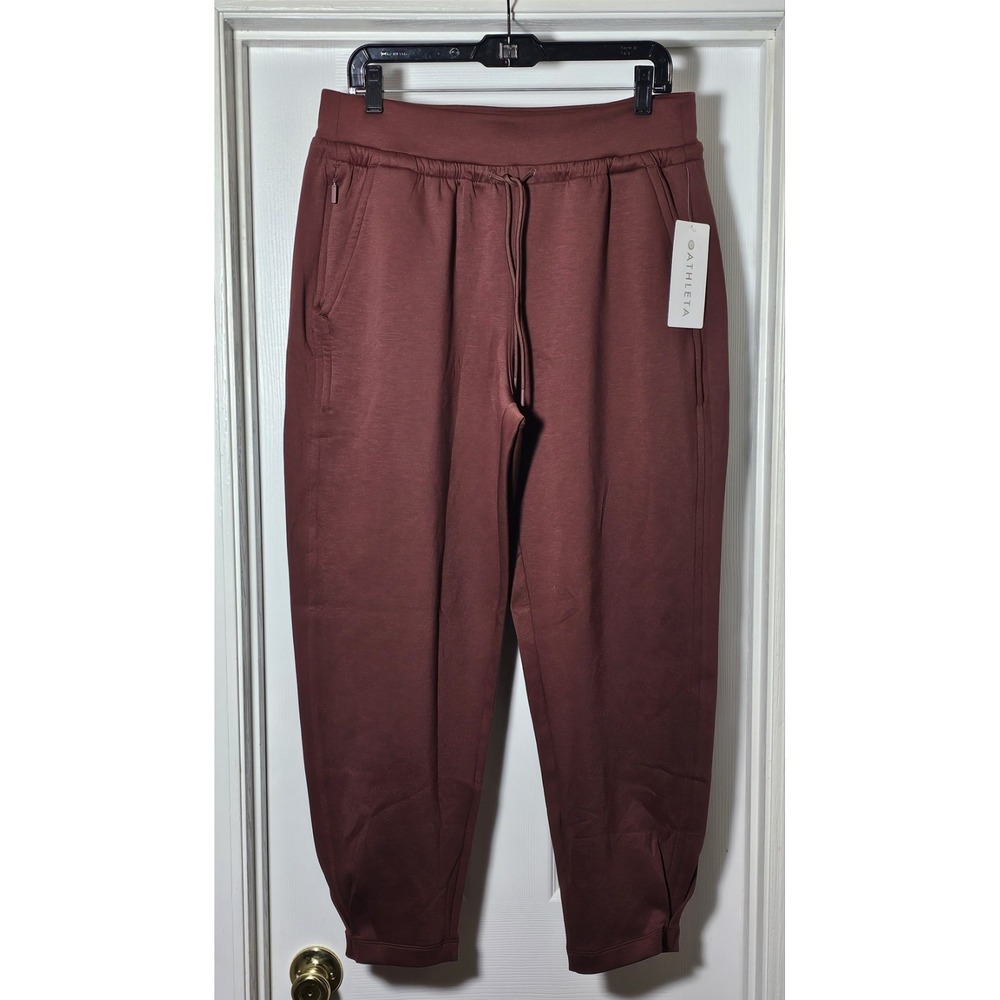 Athleta Allure‎ Jogger Pant Cherrywood Size Large #410348 NWT Drawstring Pockets